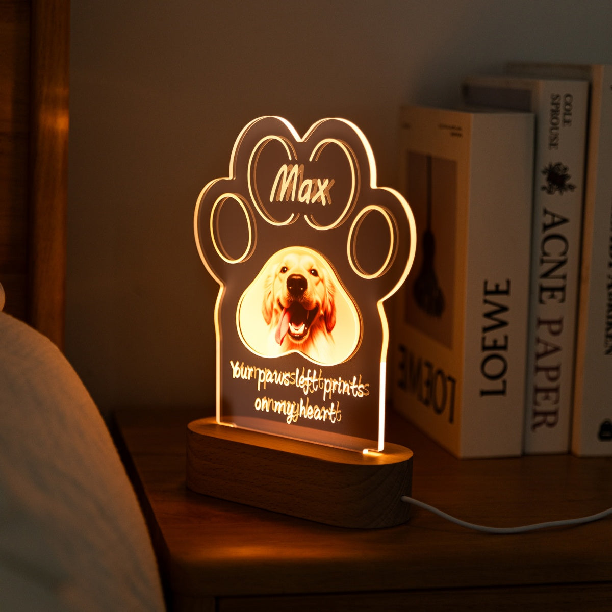 Dog or cat remembrance lamp in cozy bedroom corner – MoeCraze
