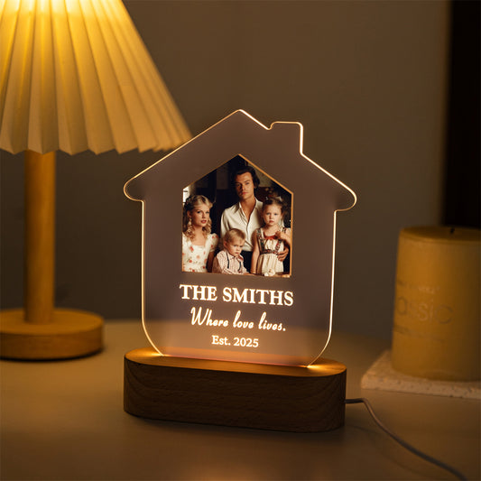 Glowing acrylic house-shaped family photo LED night light – MoeCraze
