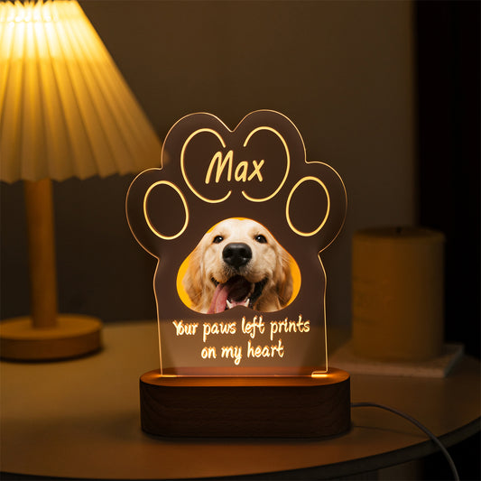 Glowing paw-shaped pet photo LED lamp with warm light – MoeCraze
